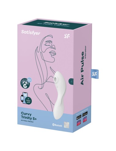 SATISFYER - CURVY TRINITY 5 AIR PULSE STIMULATOR & VIBRATOR APP WEISS