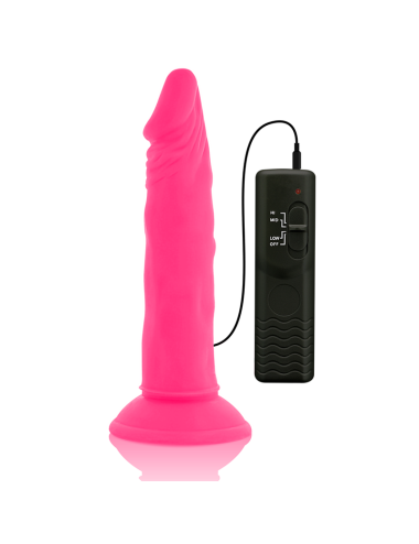 DIVERSIA - FLEXIBLER DILDO MIT VIBRATION ROSA 23 CM -O- 4.3 CM