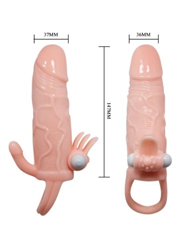 BAILE - BRAVE MAN PENISHÜLLE MIT KLITORIS UND ANALSTIMULATION FLEISCH 16.5 CM
