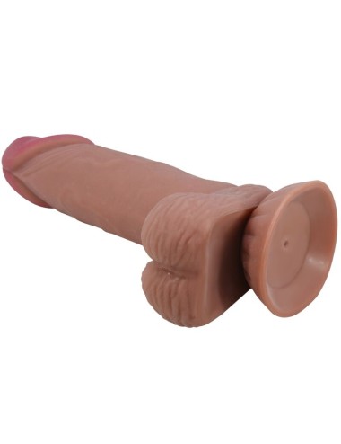 PRETTY LOVE - SLIDING SKIN SERIES REALISTISCHER DILDO MIT SCHIEBENDEM BRAUNEN HAUTSAUGNAPF 19,4 CM