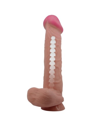 PRETTY LOVE - SLIDING SKIN SERIES REALISTISCHER DILDO MIT SLIDING SKIN SAUGNAPF BRAUN 26 CM