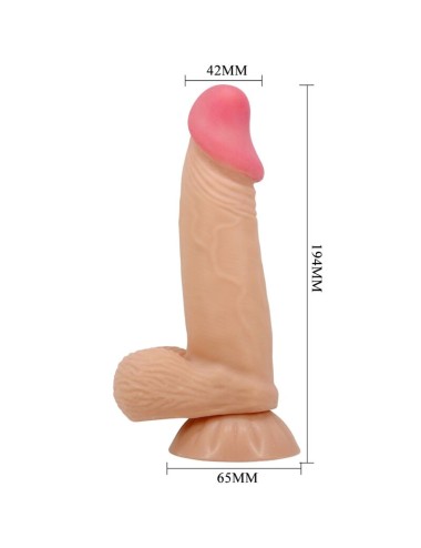 PRETTY LOVE - SLIDING SKIN SERIES REALISTISCHER DILDO MIT SLIDING SKIN SAUGNAPF 19,4 CM