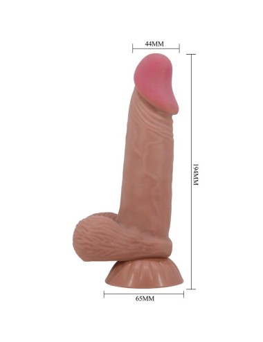 PRETTY LOVE - SLIDING SKIN SERIES REALISTISCHER DILDO MIT SCHIEBENDEM BRAUNEN HAUTSAUGNAPF 19,4 CM