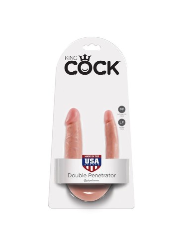 KING COCK - DOPPELPENETRATIONSDILDO 12.7 CM NATÜRLICH