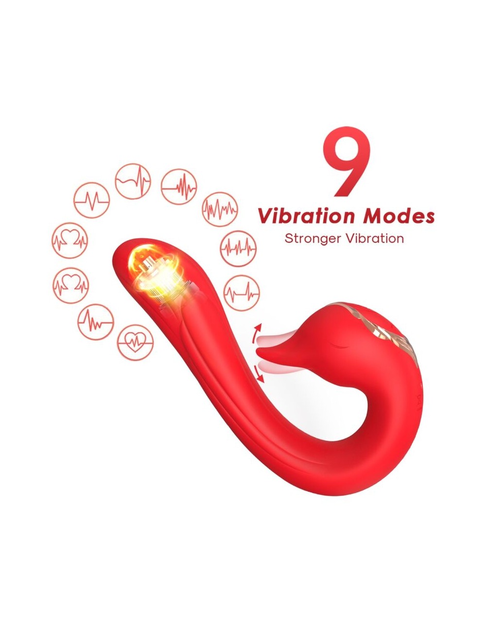 ARMONY - DELFIN VIBRATOR MULTIPOSITION & WÄRMEEFFEKT ROT