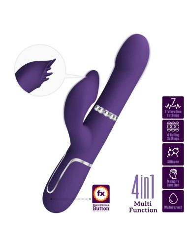PRETTY LOVE - ZALIN RABBIT VIBRATOR PERLEN 4 IN 1 LILA