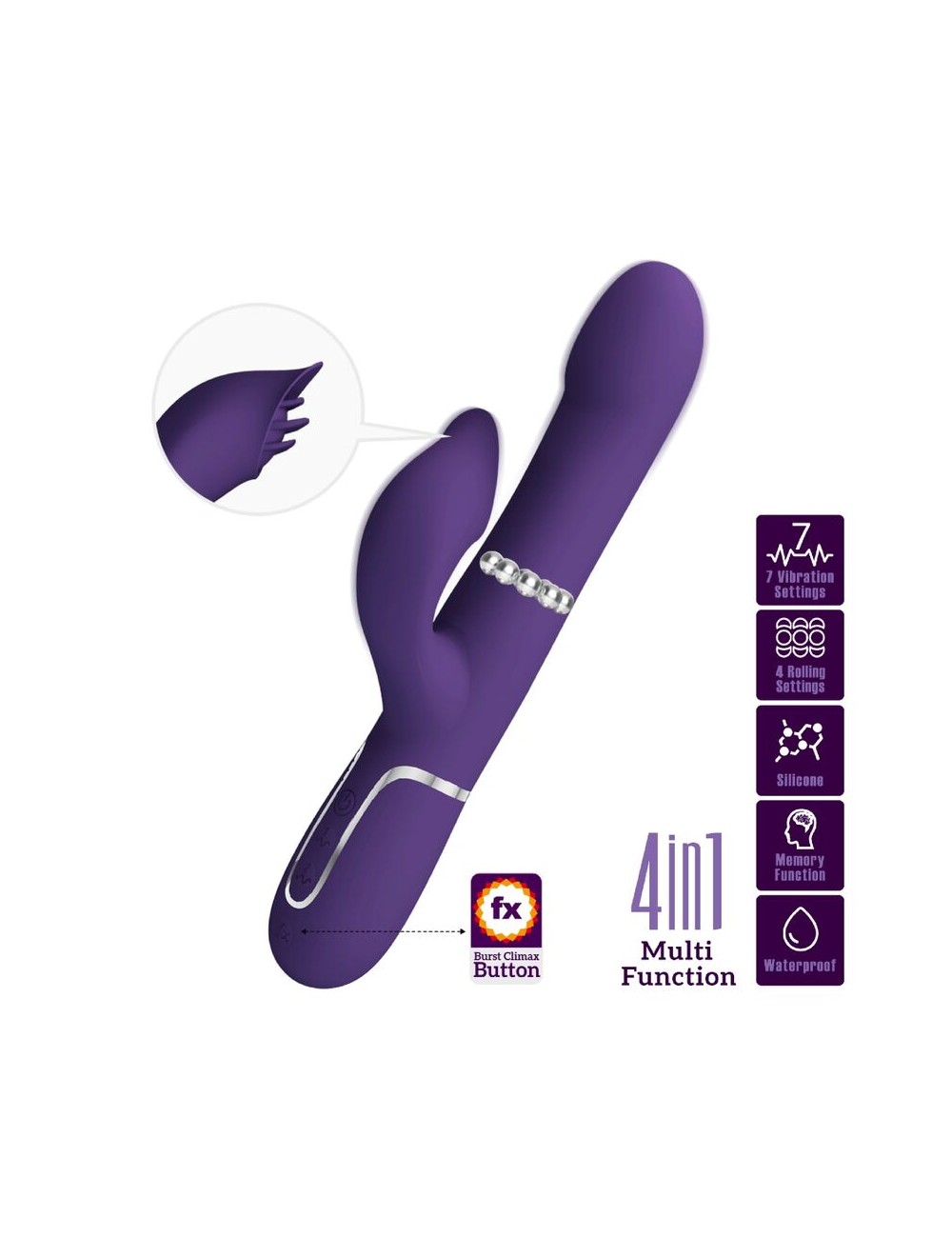PRETTY LOVE - ZALIN RABBIT VIBRATOR PERLEN 4 IN 1 LILA PRETTY LOVE - ZALIN RABBIT VIBRATOR PERLEN 4 IN 1 LILA