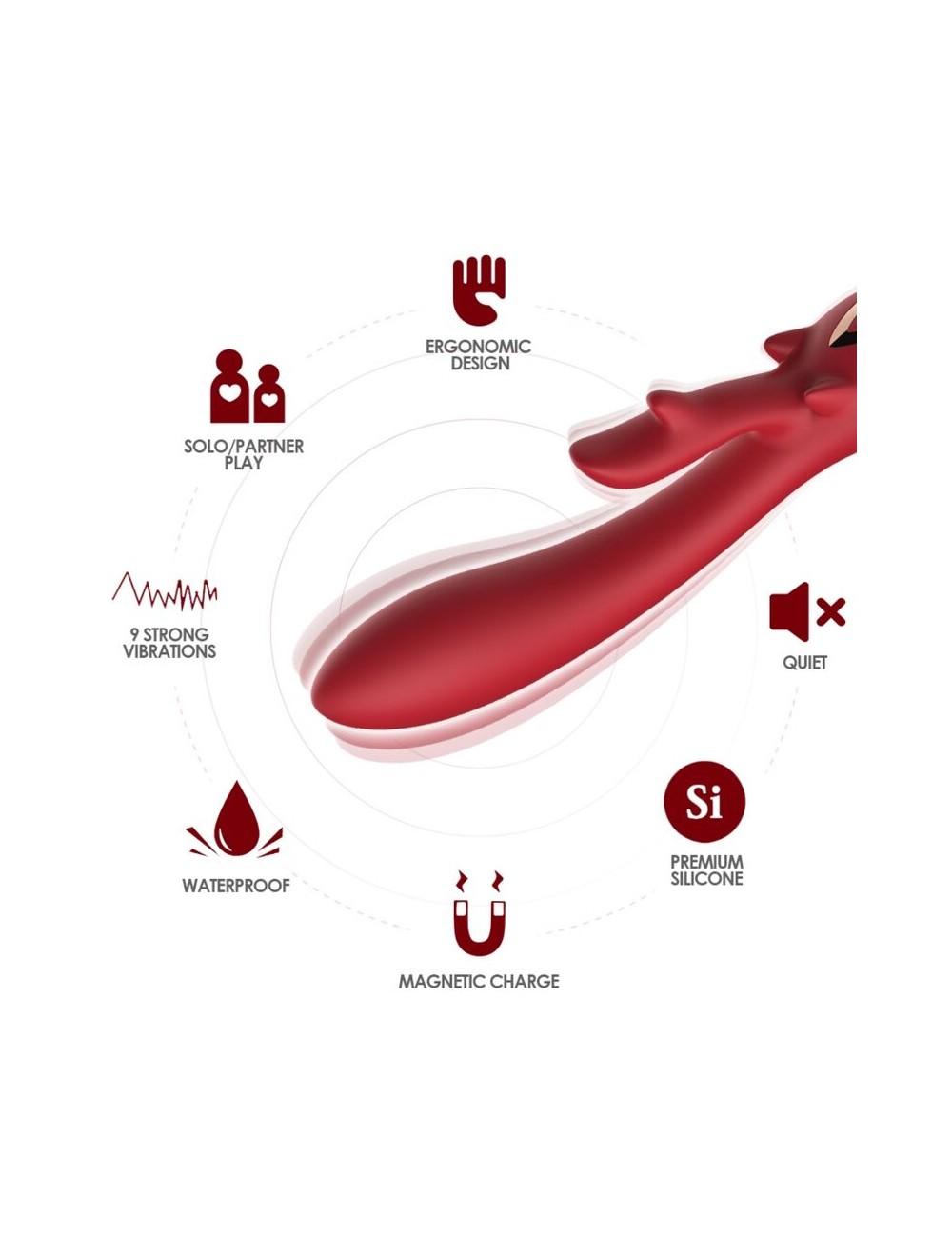 ARMONY - ELCH VIBRATOR KANINCHEN GEBOGEN ROT