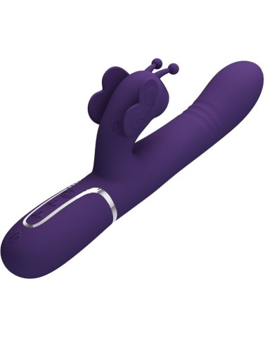 PRETTY LOVE - MULTIFUNKTIONS-KANINCHENVIBRATOR 4 IN 1 SCHMETTERLING LILA
