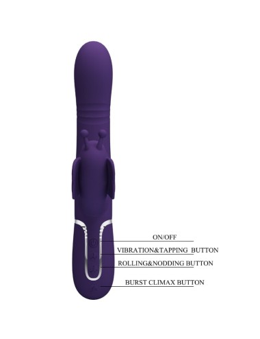 PRETTY LOVE - MULTIFUNKTIONS-KANINCHENVIBRATOR 4 IN 1 SCHMETTERLING LILA