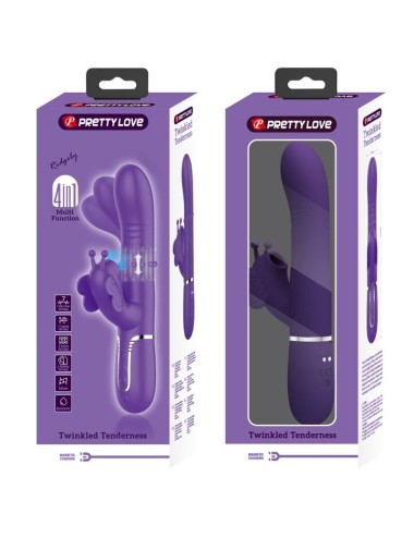 PRETTY LOVE - MULTIFUNKTIONS-KANINCHENVIBRATOR 4 IN 1 SCHMETTERLING LILA