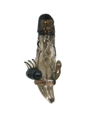 BAILE - BRAVE MAN PENISHÜLLE MIT KLITORIS UND ANALSTIMULATION DOPPELTE KUGEL SCHWARZ 16.5 CM