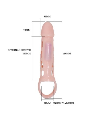 PRETTY LOVE - HARRISON PENIS EXTENDER COVER MIT VIBRATION UND RIEMEN 13.5 CM