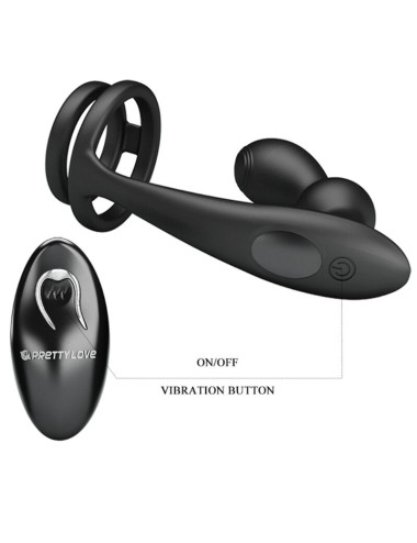 PRETTY LOVE - MARSHALL PENISRING MIT VIBRATORISCHEM ANALPLUG MIT FERNBEDIENUNG