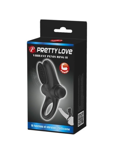 PRETTY LOVE - VIBRATORRING II FÜR DEN SCHWARZEN PENIS