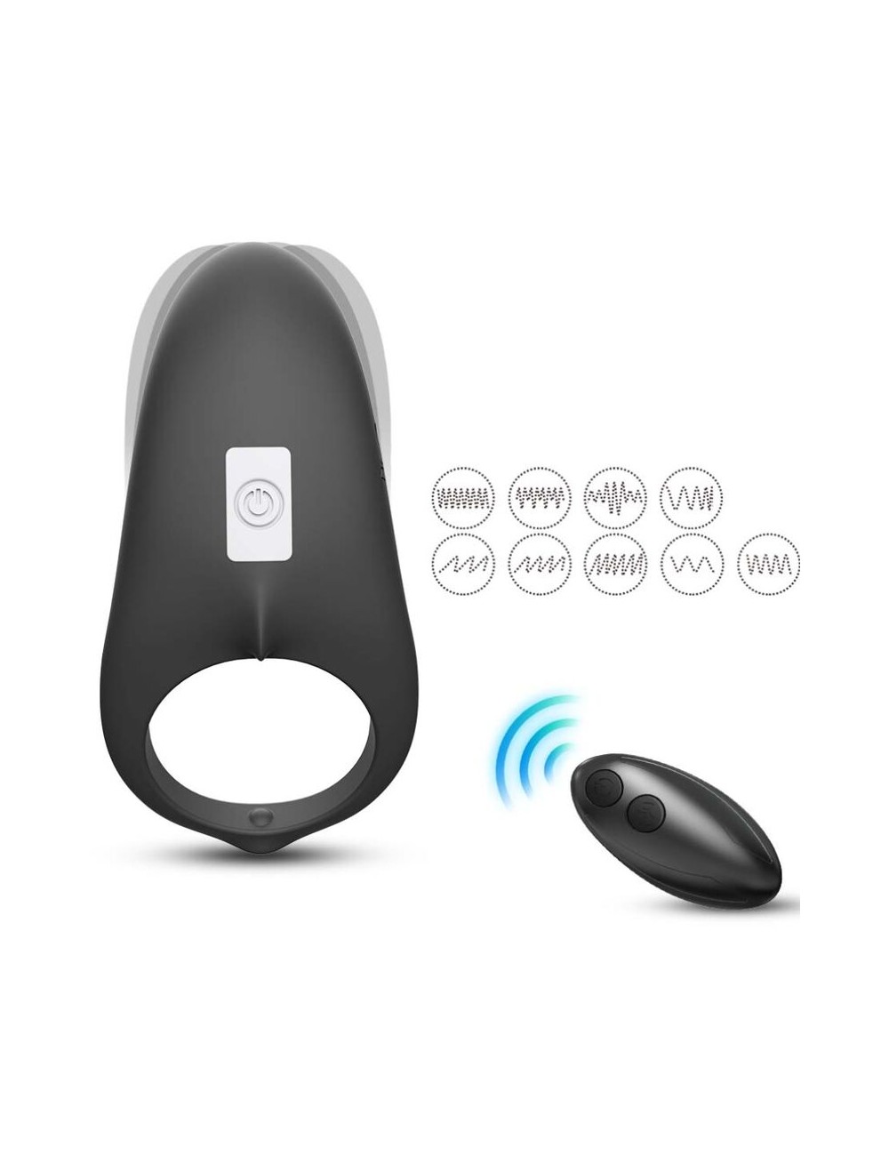 ARMONY - SHARK VIBRATORRING FÜR PAARE FERNBEDIENUNG SCHWARZ