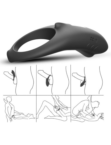 ARMONY - SHARK VIBRATORRING FÜR PAARE FERNBEDIENUNG SCHWARZ