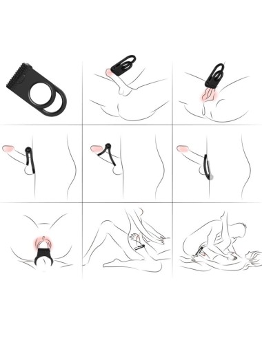 ARMONY - TWINS DOPPEL-VIBRATORRING FÜR PAARE SCHWARZ