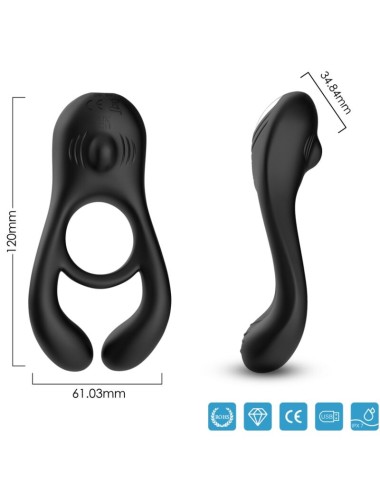 ARMONY - VEYRON DOPPELVIBRATOR-RINGSPIELZEUG FÜR PAARE SCHWARZ