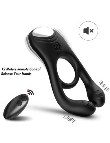 ARMONY - VEYRON DOPPEL-VIBRATOR-RINGSPIELZEUG FÜR PAARE MIT FERNBEDIENUNG SCHWARZ