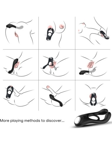 ARMONY - VEYRON DOPPEL-VIBRATOR-RINGSPIELZEUG FÜR PAARE MIT FERNBEDIENUNG SCHWARZ