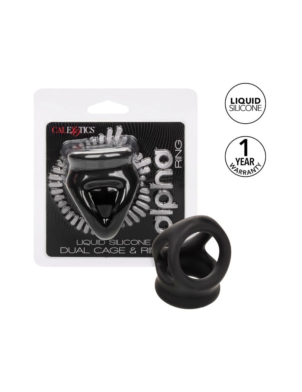 CALEXOTICS - ALPHA DUAL CAGE RING SCHWARZ CALEXOTICS - ALPHA DUAL CAGE RING SCHWARZ