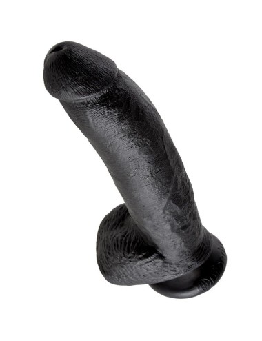 KING COCK - 9 DILDO SCHWARZ MIT EIER 22.9 CM