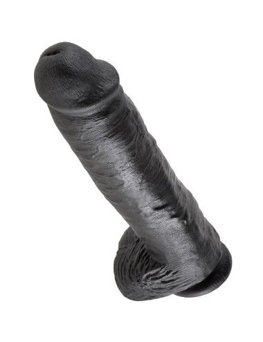 KING COCK - 11 DILDO SCHWARZ MIT EIER 28 CM