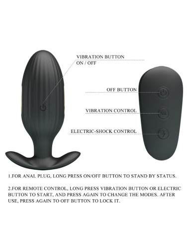 PRETTY LOVE - KELLY PLUG ANAL WIEDERAUFLADBARER VIBRATOR SCHWARZ