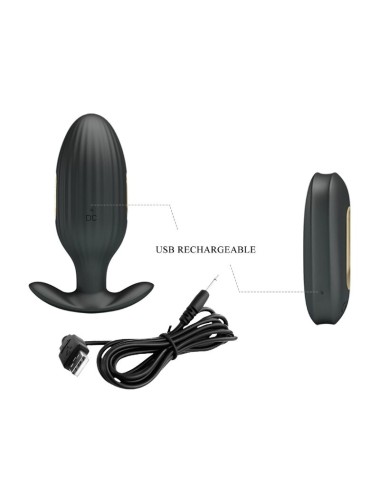 PRETTY LOVE - KELLY PLUG ANAL WIEDERAUFLADBARER VIBRATOR SCHWARZ
