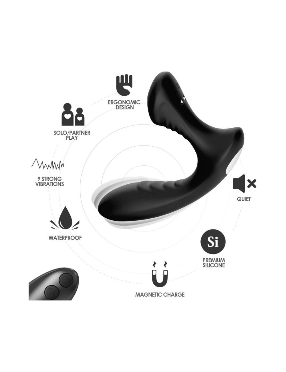 ARMONY - STORM VIBRATOR ANAL PROSTATA & STECKER FERNBEDIENUNG SCHWARZ