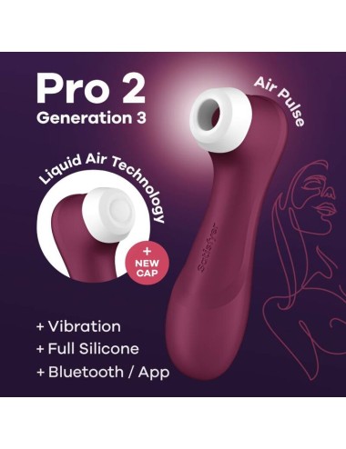 SATISFYER - PRO 2 GENERATION 3 WINE RED BLUETOOTH & APP