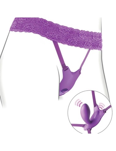 FANTASY FOR HER - G-SPOT-SCHMETTERLINGSGESCHIRR MIT VIBRATOR, WIEDERAUFLADBAR UND VIOLETTER FERNBEDIENUNG