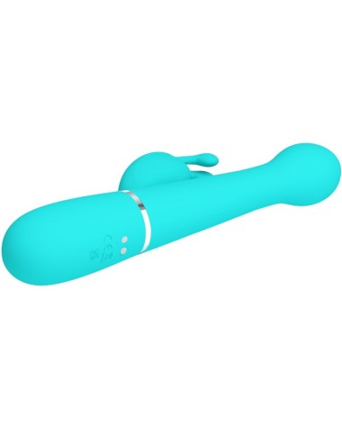 PRETTY LOVE - DEJON RABBIT VIBRATOR 3 IN 1 MULTIFUNKTIONS-AQUAGRÜN