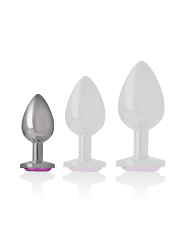 INTENSE - ALUMINIUMMETALL-ANALSPLUG MIT ROSAFARBENEM KRISTALL, GRÖSSE S