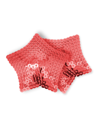 OHMAMA-FETISCH - ROTE PAILLETTEN-STERN-NIPPELABDECKUNGEN