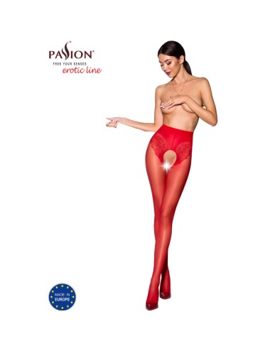 PASSION - TIOPEN 006 ROTE STRUMPFHOSE 1/2 30 DEN