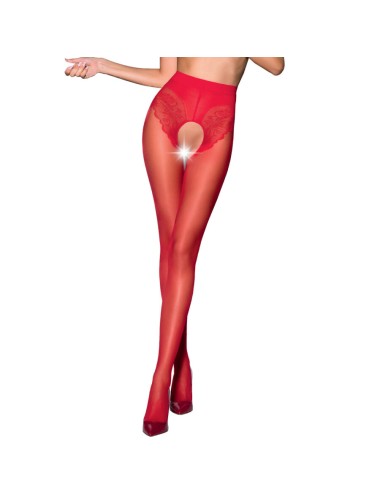 PASSION - TIOPEN 006 ROTE STRUMPFHOSE 1/2 30 DEN