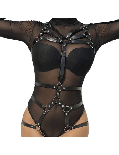 SUBBLIME - KÖRPERHARNESS VERSTELLBARE RIEMEN LEDER SCHWARZ EINE GRÖSSE
