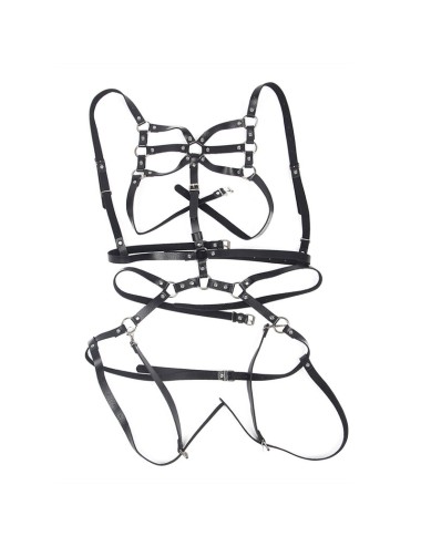 SUBBLIME - KÖRPERHARNESS VERSTELLBARE RIEMEN LEDER SCHWARZ EINE GRÖSSE
