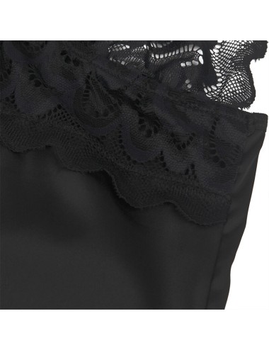 SUBBLIME - BABYDOLL MIT BLUMENPRINT AUF DER BRUST SCHWARZ L/XL
