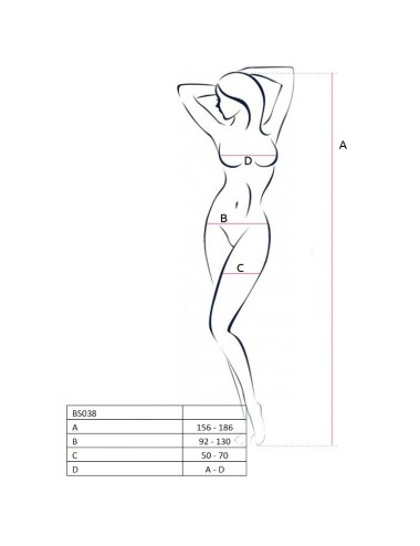 PASSION - WOMAN BS038 BODYSTOCKING SCHWARZ EINE GRÖSSE