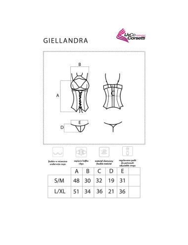 LIVCO CORSETTI FASHION - GIELLANDRA FOR THE SENSES KOLLEKTION KORSETT + HÖSCHE SCHWARZ L/XL