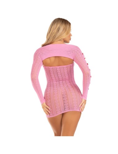 LEG AVENUE - KLEID HERZ & SCHLEIFEN ROSA EINHEITSGRÖSSE