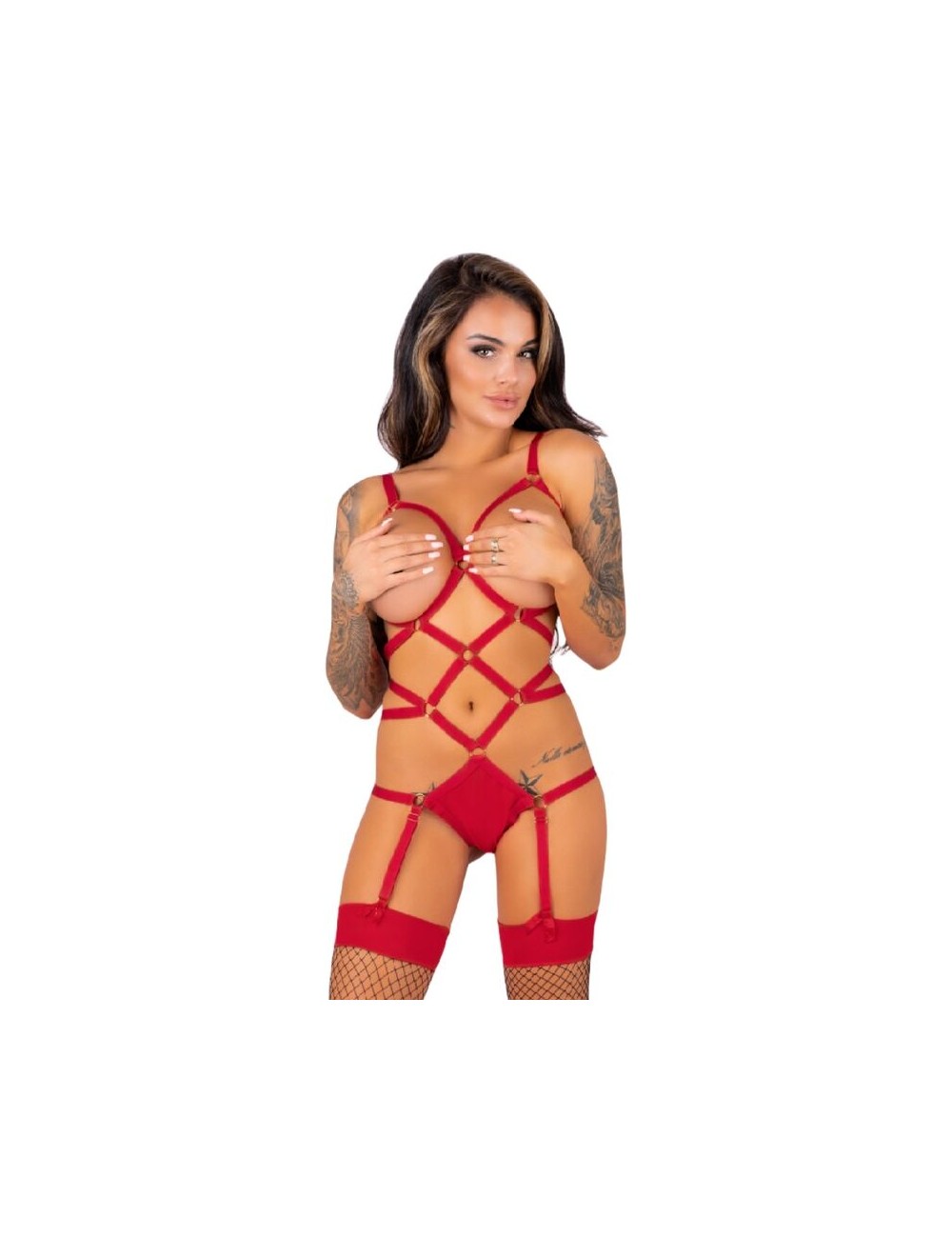 LIVCO CORSETTI FASHION - THIARA LC 20213 SET BODY + STRÜMPFE ROT L/XL LIVCO CORSETTI FASHION - THIARA LC 20213 SET BODY + STRÜMPFE ROT L/XL