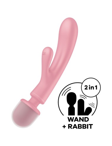 SATISFYER - TRIPLE LOVER RABBIT VIBRATOR MASSAGER ROSA
