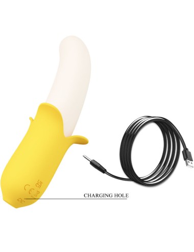 PRETTY LOVE - BANANA GEEK SUPER POWER 7 VIBRATIONEN UP&DOWN SILIKON SCHWARZ