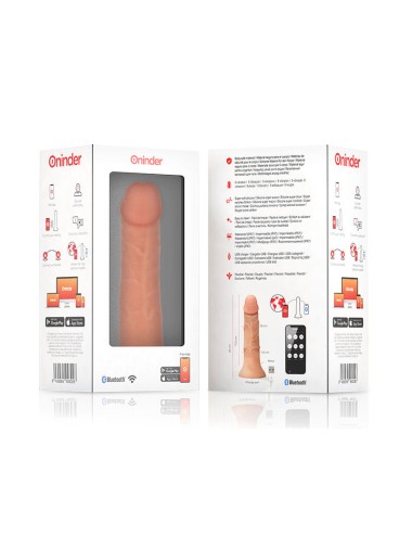ONINDER - MITTLERER BOGOTÁ-VIBRATORDILDO MIT 9 GESCHWINDIGKEITEN NATÜRLICH 22 CM -O- 4,5 CM - KOSTENLOSE APP