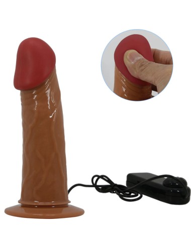PRETTY LOVE - HARNESS SLIP STARKS MULTI-SPEED VIBRATION DILDO 17,5 CM HELLBRAUN