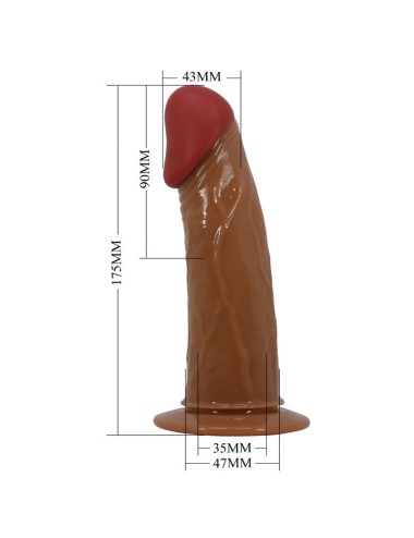 PRETTY LOVE - HARNESS SLIP STARKS MULTI-SPEED VIBRATION DILDO 17,5 CM HELLBRAUN